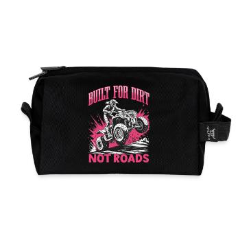 Quad ATV Woman Girl Four Wheeler - Recycelte Kulturtasche - Schwarz - Vorne