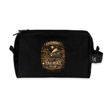Model Railroad Railroad Basement Railroad Club - Recycled Toiletry Zip Bag - black - Front