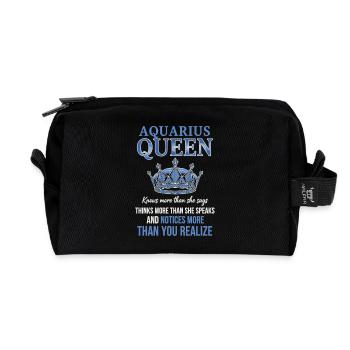 Aquarius Queen Sternzeichen Wassermann - Recycelte Kulturtasche - Schwarz - Vorne