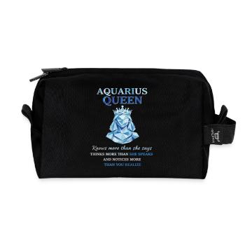 Aquarius Queen Sternzeichen Wassermann - Recycelte Kulturtasche - Schwarz - Vorne