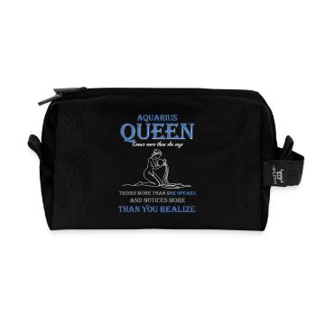Aquarius Queen Sternzeichen Wassermann - Recycelte Kulturtasche - Schwarz - Vorne