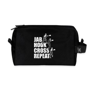 Jab Hook Cross Repeat - Recycelte Kulturtasche - Schwarz - Vorne
