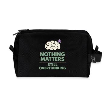 Existential humor, nihilism, humor, - Recycled Toiletry Zip Bag - black - Front