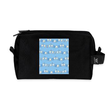 Drapeau Bleu Blanc Guirlande Bavière Diamant Bavière - Trousse de toilette en tissu recyclé - noir - Devant