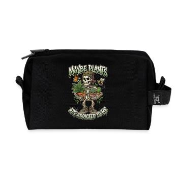 Maybe plants are crazy about me - Recycled Toiletry Zip Bag - black - Front