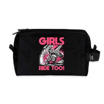 Quad ATV Woman Girl Four Wheeler - Recycelte Kulturtasche - Schwarz - Vorne
