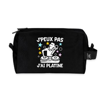 J'peux Pas J'ai Platine Humour DJ Disc Jockey Fun - Trousse de toilette en tissu recyclé - noir - Devant