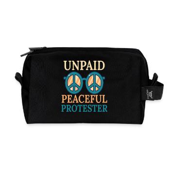 Unpaid Peaceful Protester Glasses - Recycled Toiletry Zip Bag - black - Front