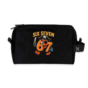 Six Sept 67 Pirate Italian Brainrot Humour Drôle - Trousse de toilette en tissu recyclé - noir - Devant