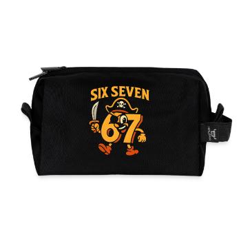 Six Sept 67 Pirate Italian Brainrot Humour Drôle - Trousse de toilette en tissu recyclé - noir - Devant