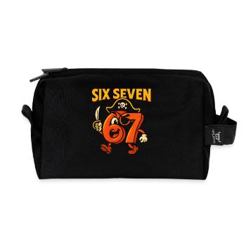 Six Sept 67 Pirate Italian Brainrot Humour Drôle - Trousse de toilette en tissu recyclé - noir - Devant
