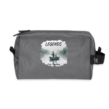 Légendes de la pêche Père Fils - Trousse de toilette en tissu recyclé - anthracite - Devant