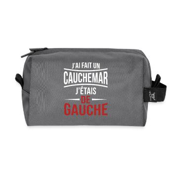 j'ai fais un cauchemar j'étais de gauche - Trousse de toilette en tissu recyclé - anthracite - Devant