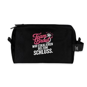 Team Braut Wir Eskalieren Crew Squad JGA Frauen - Recycelte Kulturtasche - Schwarz - Vorne