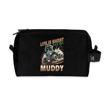 Quad ATV Garçons Hommes Quad Wheeler - Trousse de toilette en tissu recyclé - noir - Devant