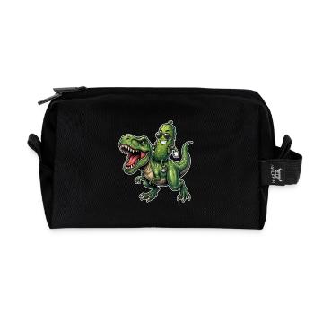 Saure Gurke reitet auf Dinosaurier - Recycelte Kulturtasche - Schwarz - Vorne