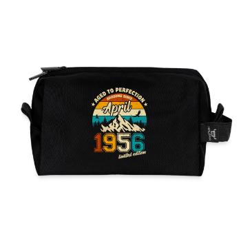 Vintage Limited Edition April 1956 Geburtstag - Recycelte Kulturtasche - Schwarz - Vorne