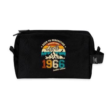Vintage Limited Edition April 1966 Geburtstag - Recycelte Kulturtasche - Schwarz - Vorne