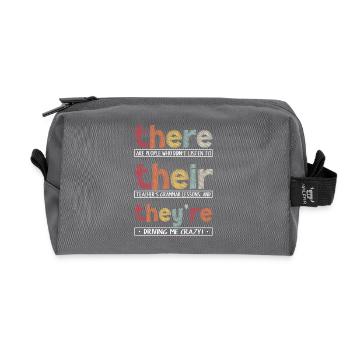 Da sind sie ein lustiger Grammatik-Englischlehrer - Recycelte Kulturtasche - Anthrazit - Vorne