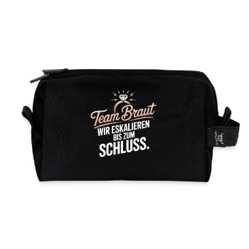 Team Braut Wir Eskalieren Crew Squad JGA Frauen - Recycelte Kulturtasche - Schwarz - Vorne
