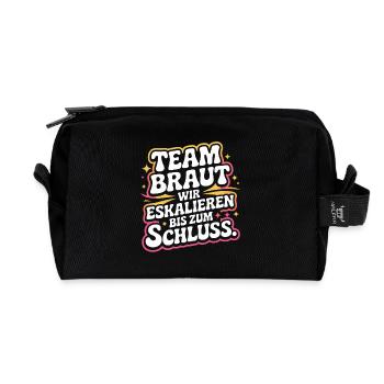 Team Braut Wir Eskalieren Crew Squad JGA Frauen - Recycelte Kulturtasche - Schwarz - Vorne