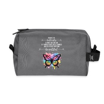 Jardin inspirant des papillons monarques - Trousse de toilette en tissu recyclé - anthracite - Devant