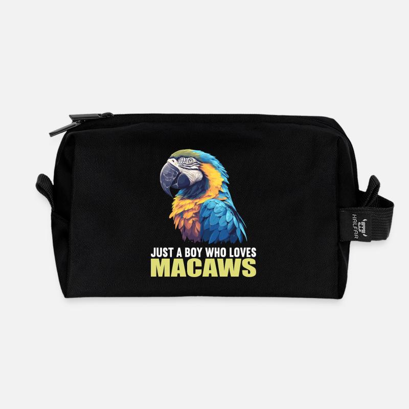 Macaw's Era - Recycled Toiletry Zip Bag - black