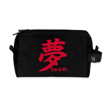 Das Wort Traum im Japanischen (rot) - Recycelte Kulturtasche - Schwarz - Vorne