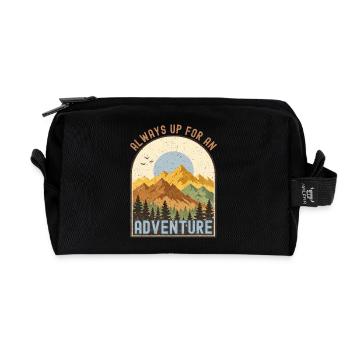 Camping Lagerfeuer Camper Outdoor Nature Berge - Recycelte Kulturtasche - Schwarz - Vorne