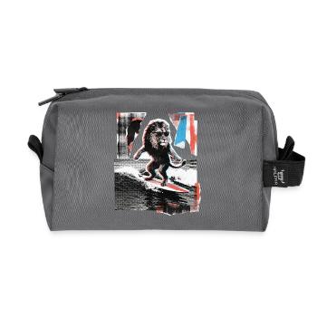Surfer Löwe - Recycelte Kulturtasche - Anthrazit - Vorne