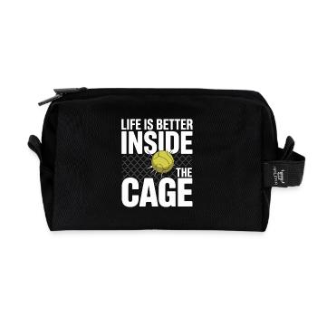 Padel Player Life Is Better Inside The Cage Padel - Recycled Toiletry Zip Bag - black - Front