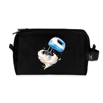 Conception de la batteuse à main à la crème fouettée - Trousse de toilette en tissu recyclé - noir - Devant