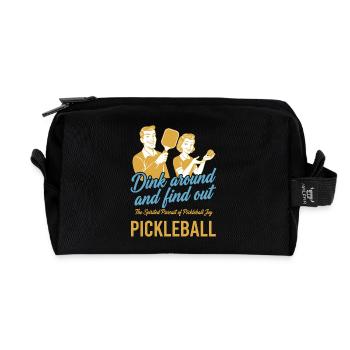 Pickleball S’amuse et découvre l’Amour Drôle - Trousse de toilette en tissu recyclé - noir - Devant