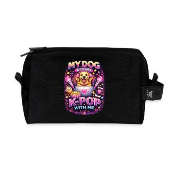 My Dog Watches K-Pop With Me - Recycelte Kulturtasche - Schwarz - Vorne