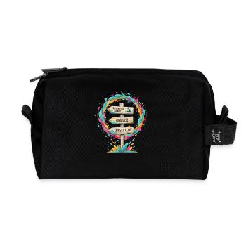 Signpost Tropical Island Trails - Recycled Toiletry Zip Bag - black - Front