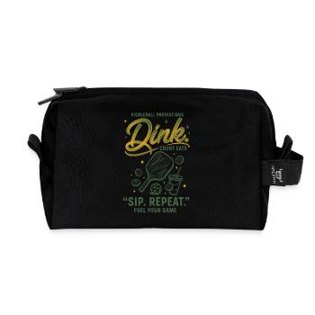 Pickleball Funny Player Dink Sip Repeat Love - Recycled Toiletry Zip Bag - black - Front
