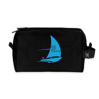 Regatta Sailing Shirt Sailboat Yacht Sailing Crew - Recycled Toiletry Zip Bag - black - Front