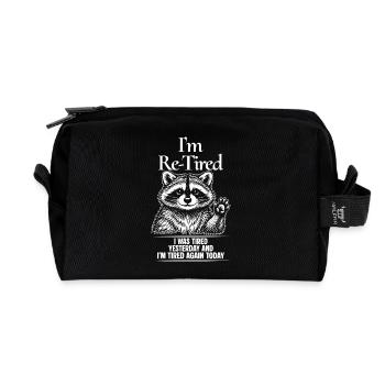 Ich bin gestern müde und heute müde, Waschbär. - Recycelte Kulturtasche - Schwarz - Vorne