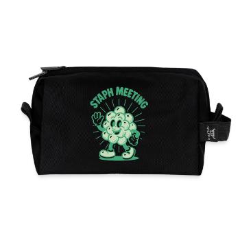 Staph Review | Microbiology Humor - Recycled Toiletry Zip Bag - black - Front