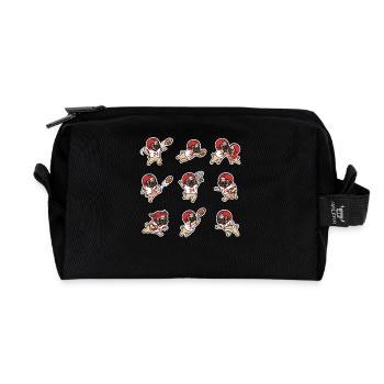 Suesser Mops Football Spieler Touchdown - Recycelte Kulturtasche - Schwarz - Vorne