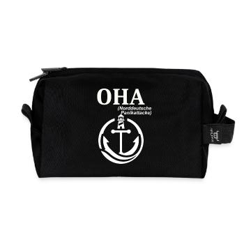 OHA Norddeutscher Humor Spruch lustig - Recycelte Kulturtasche - Schwarz - Vorne
