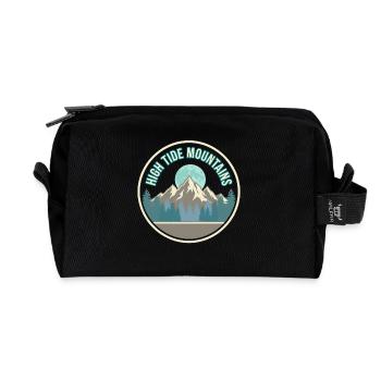 High Tide Mountains Mountain Forest Motif - Recycled Toiletry Zip Bag - black - Front