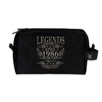 Anniversary year April 1986 - Recycled Toiletry Zip Bag - black - Front
