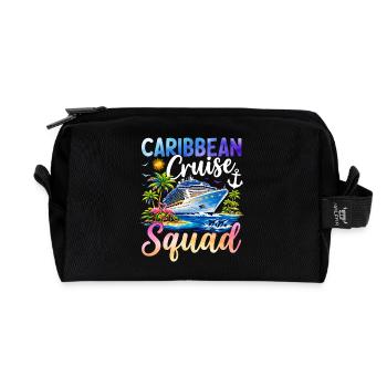 Caribbean Cruise Squad - Recycelte Kulturtasche - Schwarz - Vorne