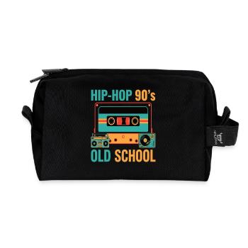 Hip-hop des années 90 Old School cassette rétro - Trousse de toilette en tissu recyclé - noir - Devant