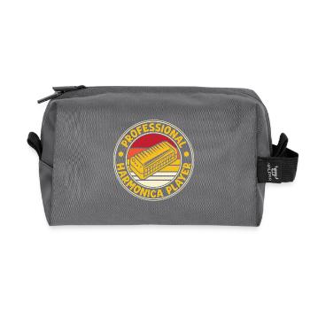 Funny Harmonica Player Professional Harmonica - Recycelte Kulturtasche - Anthrazit - Vorne