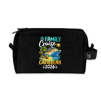 Family Cruise Caribbean 2026 - Recycelte Kulturtasche - Schwarz - Vorne
