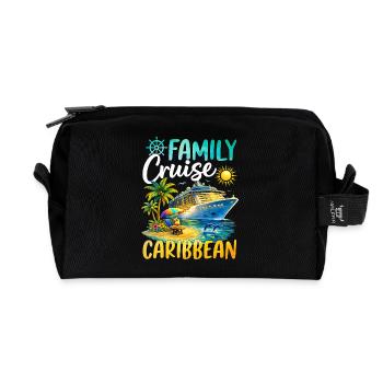 Family Cruise Caribbean - Recycelte Kulturtasche - Schwarz - Vorne