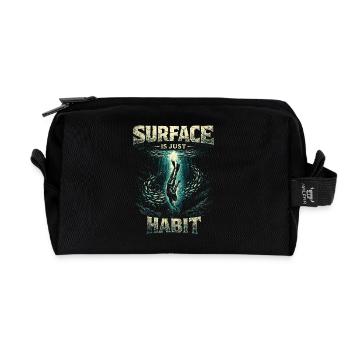 Apnée en apnée en surface n’est qu’une habitude - Trousse de toilette en tissu recyclé - noir - Devant