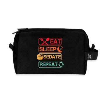 Anesthesiologist Eat Sleep Sedate Anesthesia - Recycled Toiletry Zip Bag - black - Front